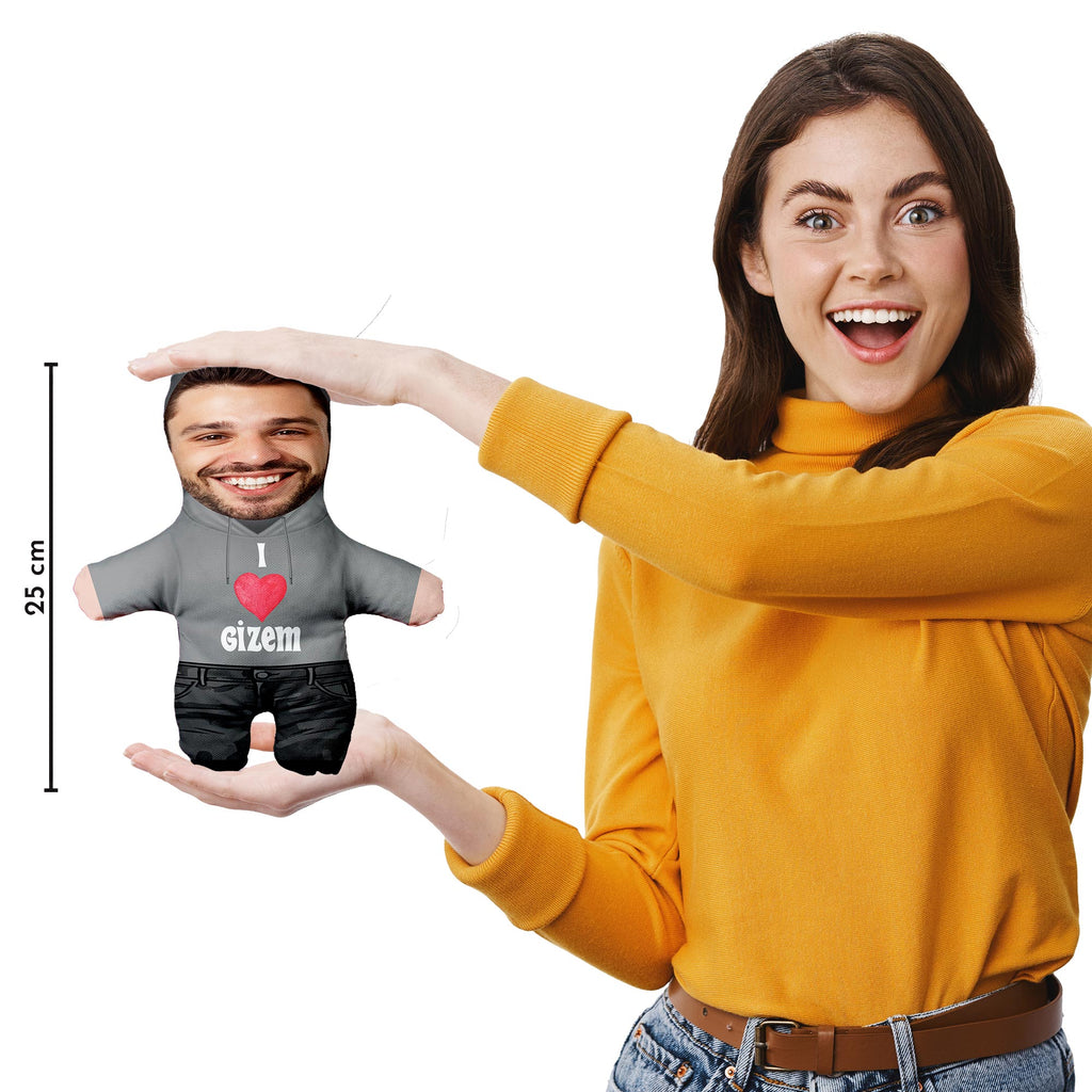 Minik Sevgilim Peluş Oyuncak Kişiye Özel Fotoğraflı Sevgiliye Hediye 532