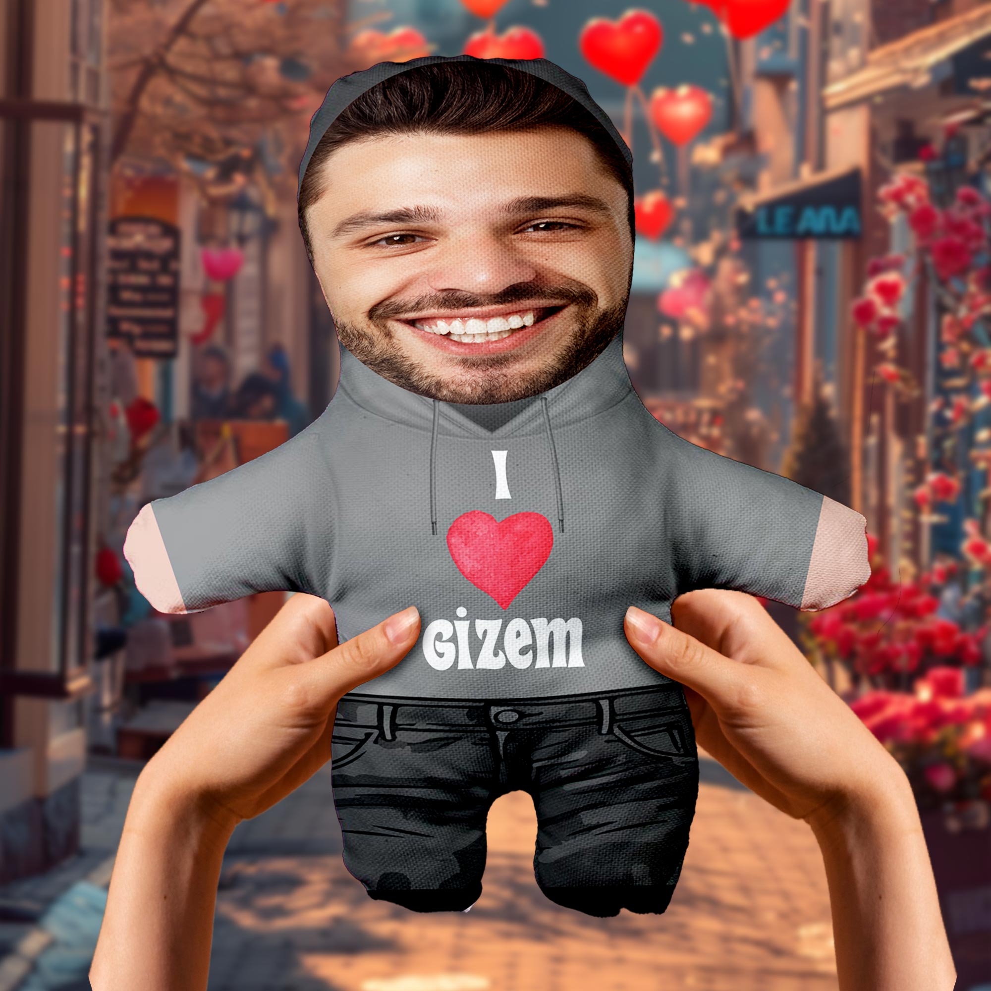 Minik Sevgilim Peluş Oyuncak Kişiye Özel Fotoğraflı Sevgiliye Hediye 532