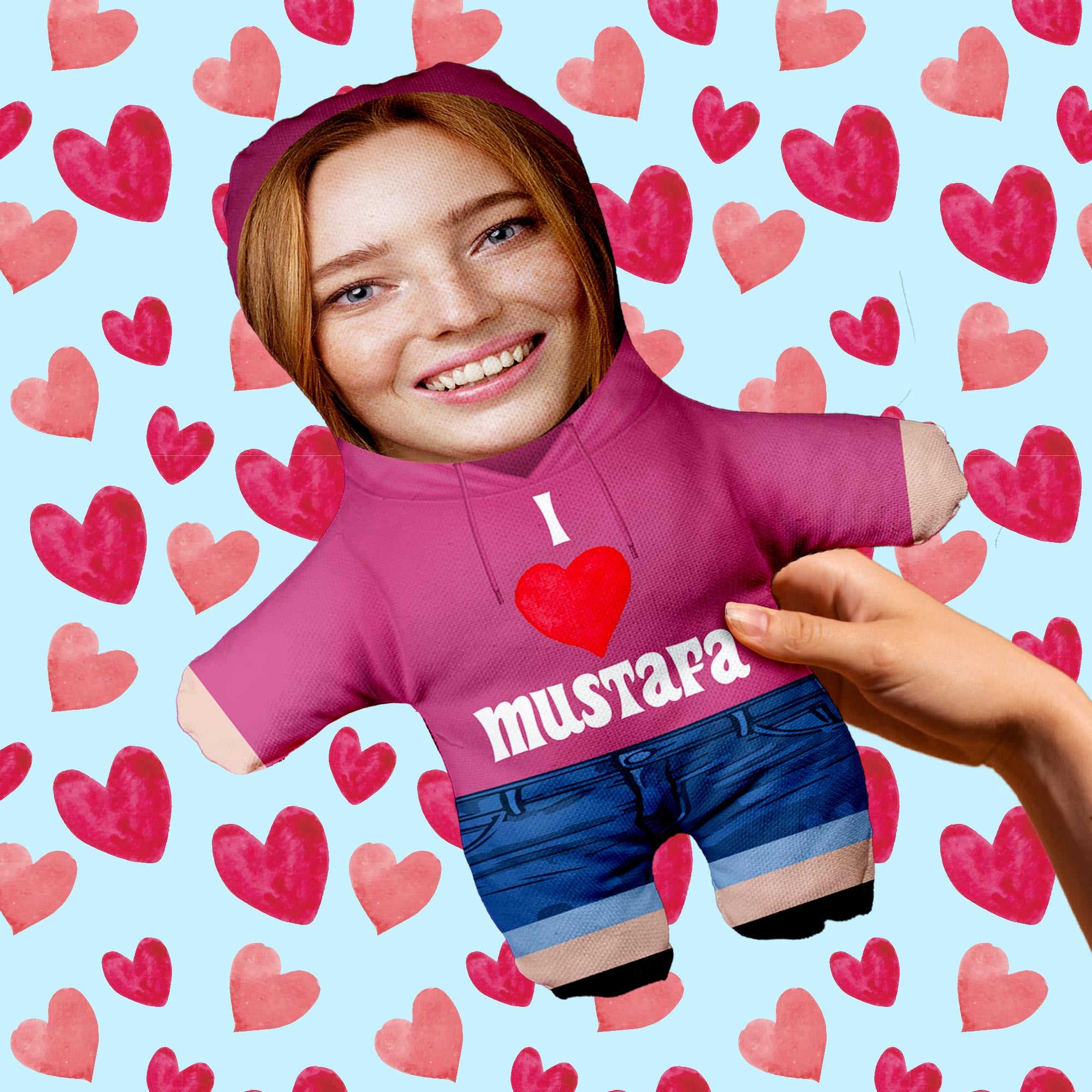 Minik Sevgilim Peluş Oyuncak Kişiye Özel Fotoğraflı Sevgiliye Hediye 531