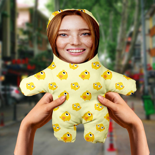 Motto Gift Sarı Civciv Tasarımlı Kişiye Özel Sevimli Fotoğraflı Peluş Oyuncak 531046