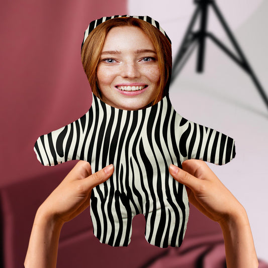 Motto Gift Zebra Desenli Kişiye Özel Fotoğraflı Peluş Oyuncak 531048