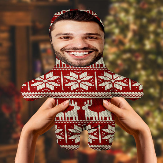 Motto Gift Yeni Yıl Geyik Desenli Kişiye Özel Fotoğraflı Sevimli Peluş Oyuncak 531054